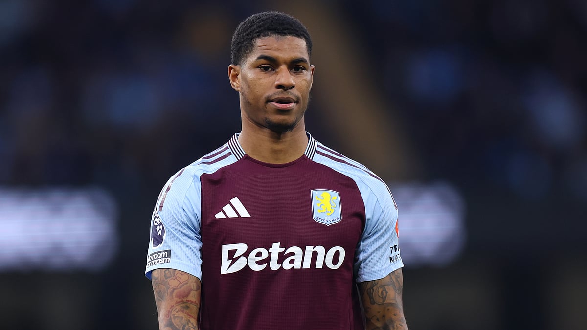 File : Marcus Rashford in action for Aston Villa at the English Premier League.