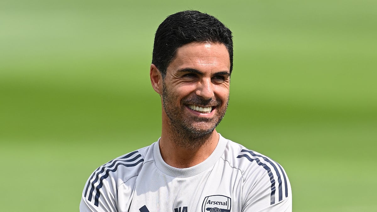 File : Arsenal manager, Mikel Arteta in training.