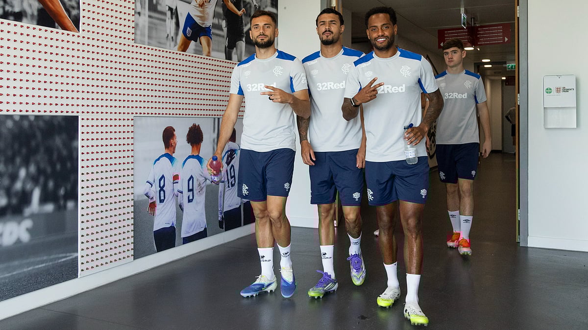 | Photo: X/RangersFC : Rangers players ahead of their pre-season friendly match against Barnsley.