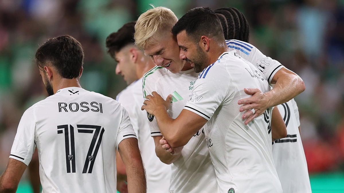 Tai Baribo celebrates in the MLS All-Star game