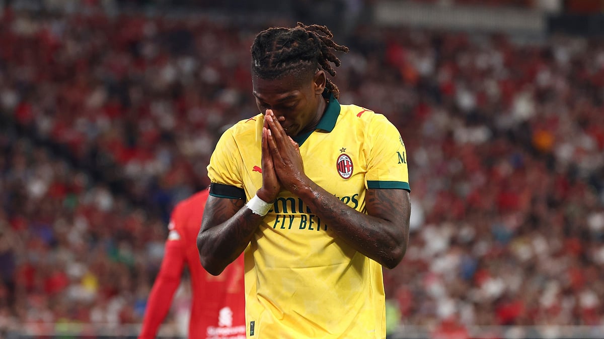 File : Liverpool vs AC Milan, pre-season friendlies: Rafael Leao in action for Milan.