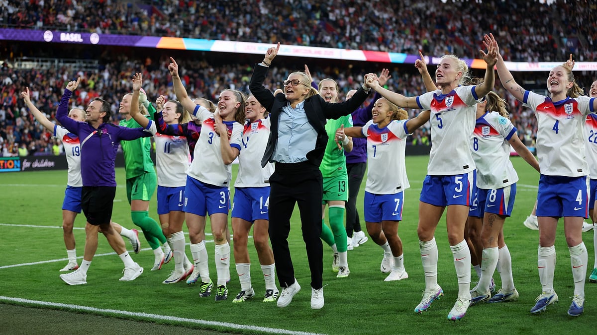 Sarina Wiegman leads England's celebrations