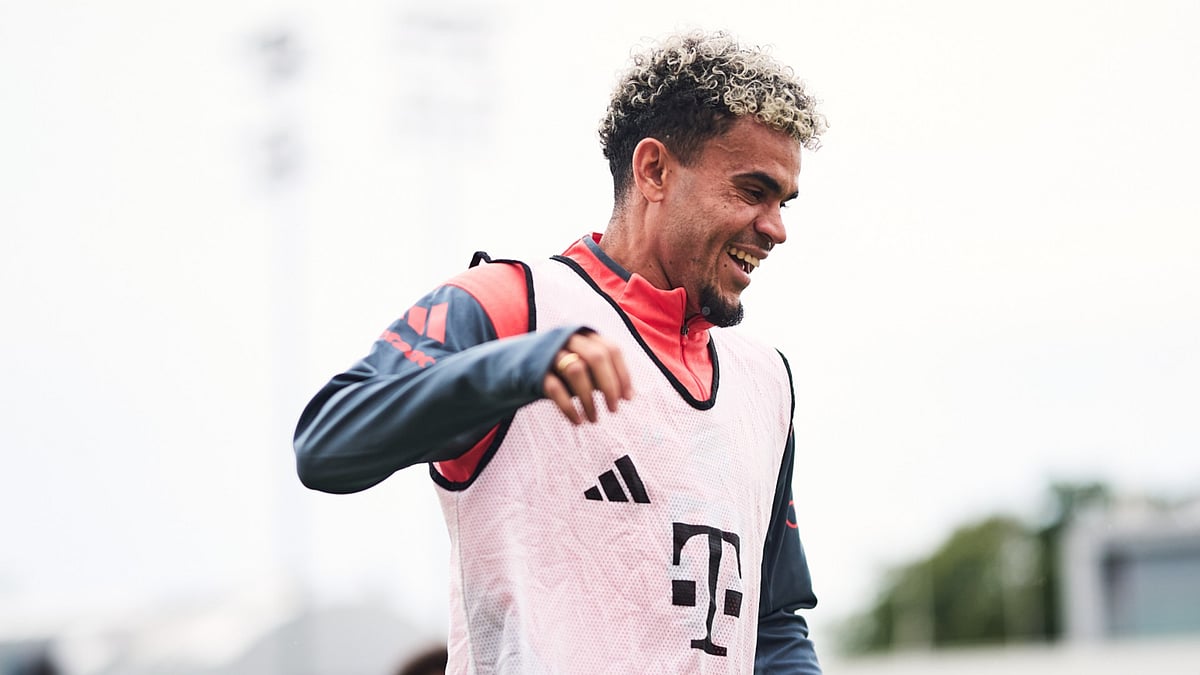 Diaz in Bayern training.