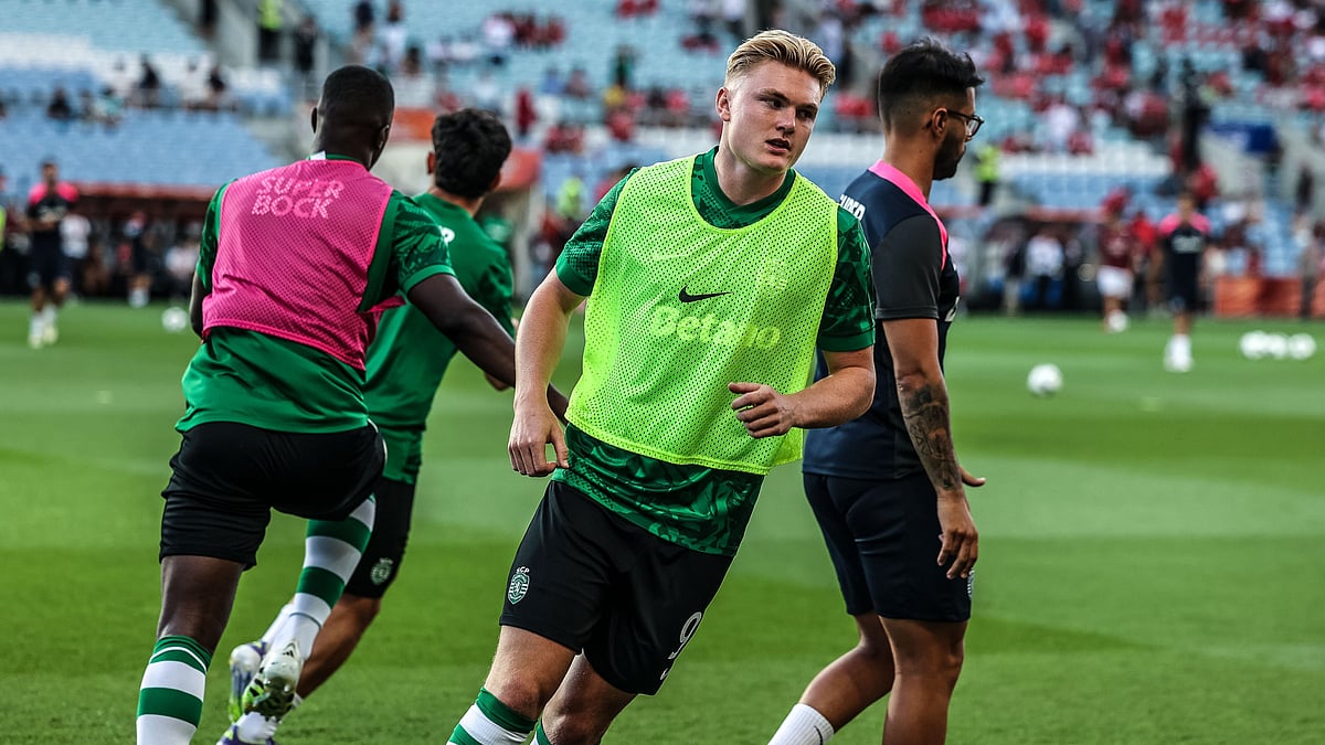 Photo: X | Sporting CP : Sporting CP players during a practice session.