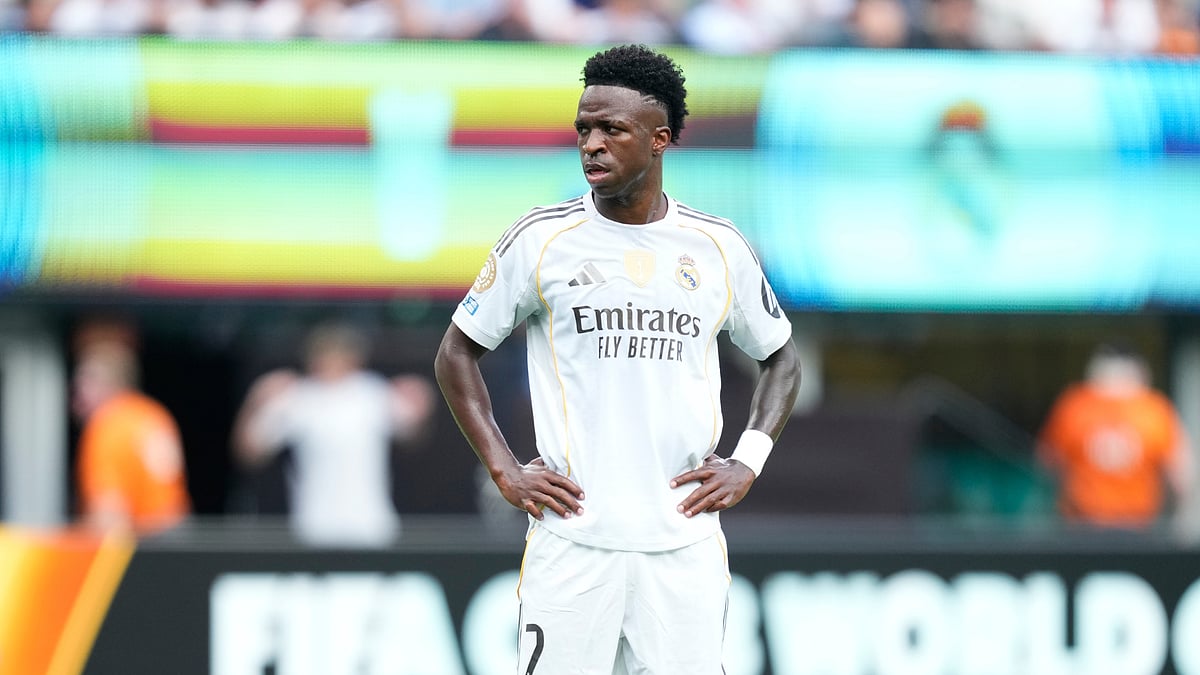 File : File photo of Vinicius Junior in action for Real Madrid.