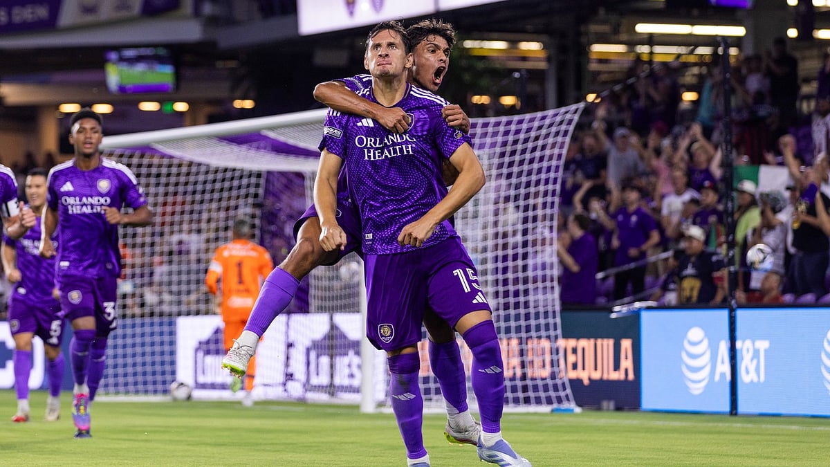 | Photo: X/OrlandoCitySC : Pumas UNAM vs Orlando City SC, Leagues Cup 2025: Rodrigo Schlegel celebrates after scoring his goal.