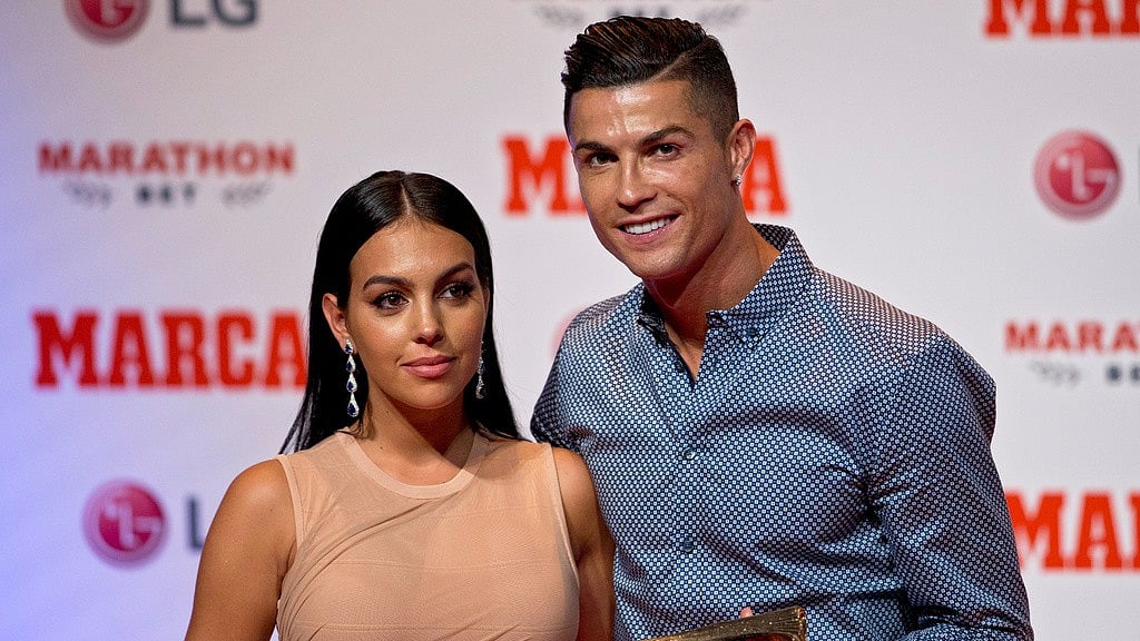 AP : File photo of Cristiano Ronaldo posing with his partner, model Georgina Rodriguez.