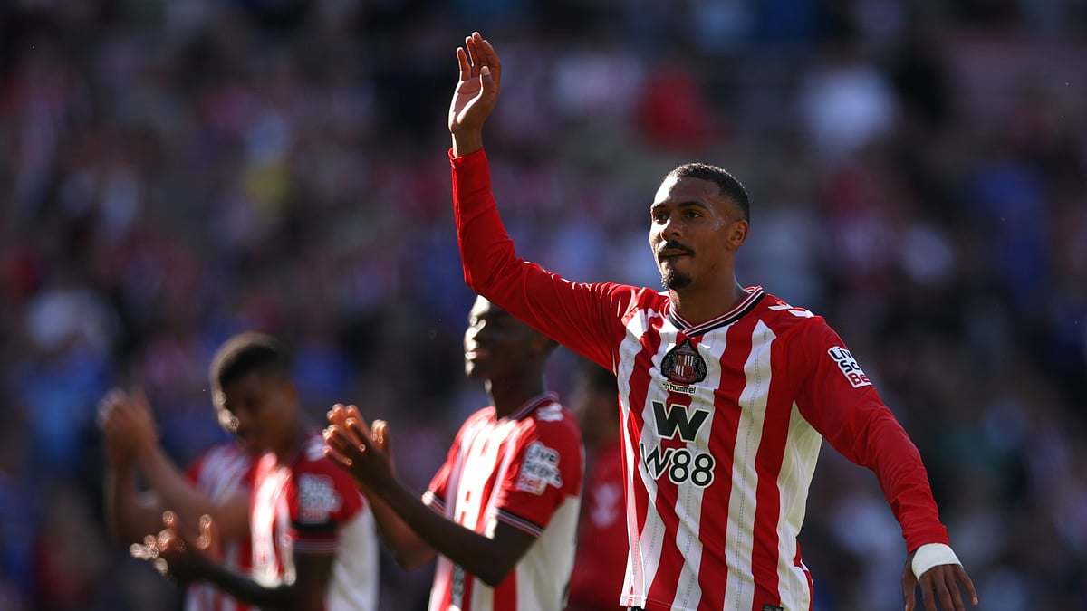 Sunderland vs West Ham, Premier League 2025-26: Wilson Isidor celebrates after scoring Sunderland's third goal.