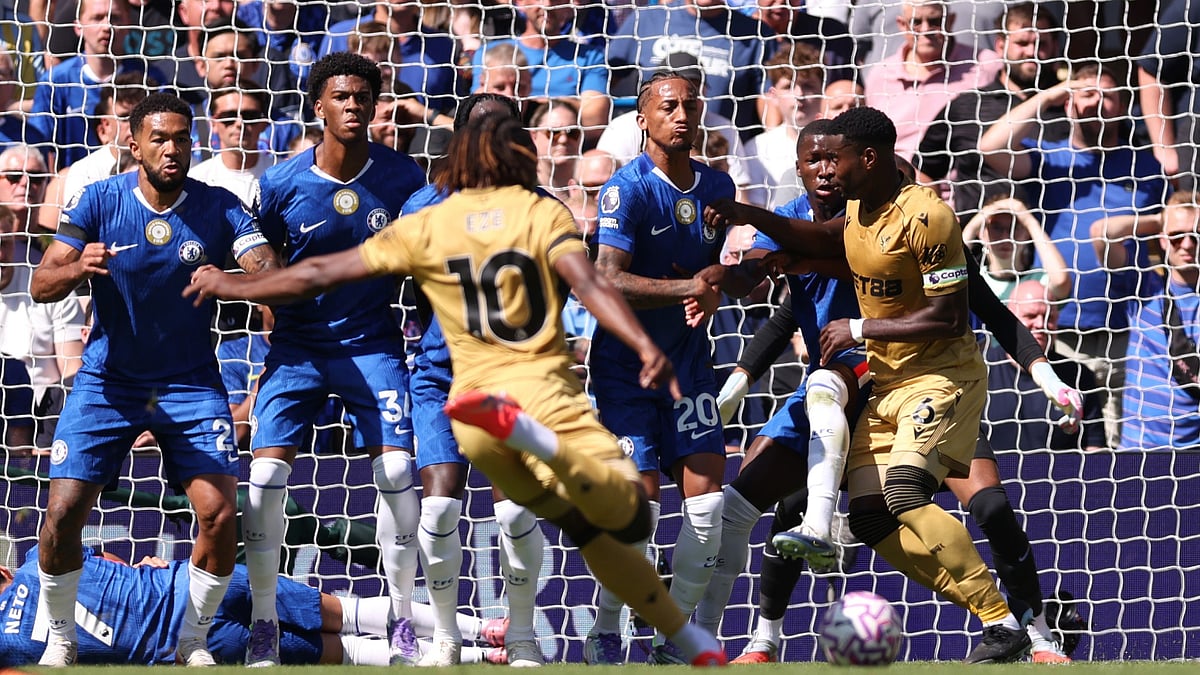 Eberechi Eze had a free-kick disallowed against Chelsea