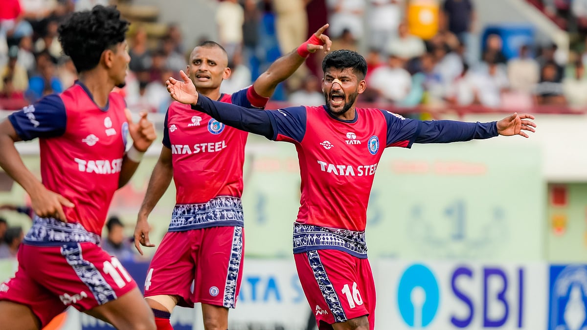| Photo: Durand Cup/Abhinav Ashish Aind : Jamshedpur FC vs Diamond Harbour, Durand Cup 2025: Jamshedpur FC players in action in the group-stage match against Indian Army FT.