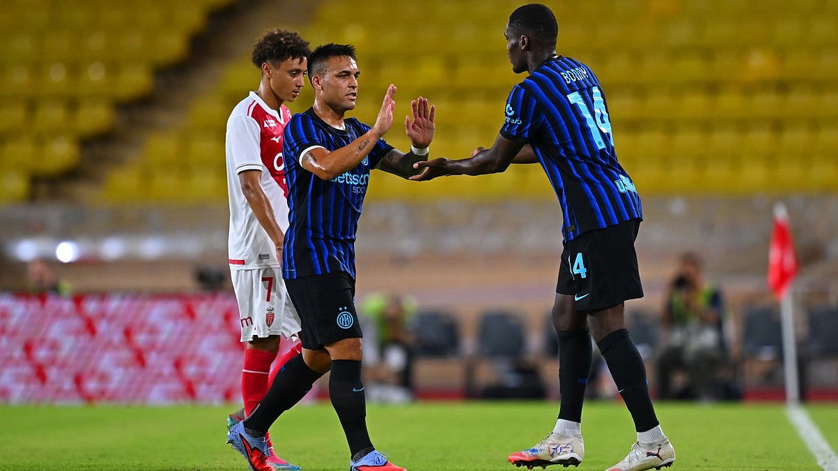Lautaro Martinez and Ange-Yoan Bonny against Monaco in pre-season