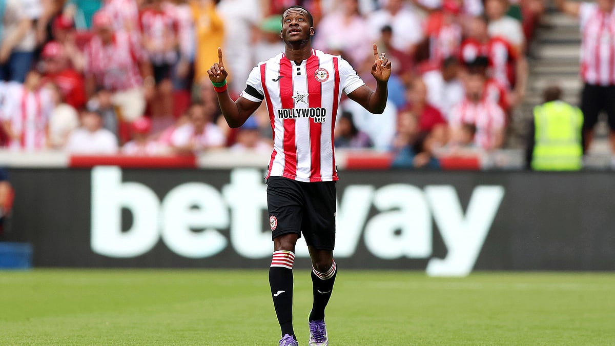| Photo: AP/Nigel French : English Premier League, Saturday Goal Rush: Brentford's Dango Ouattara celebrates scoring their side's first goal of the game during the English Premier League soccer match between Brentford and Aston Villa at the Gtech Community Stadium in London, Saturday, Aug. 23, 2025.