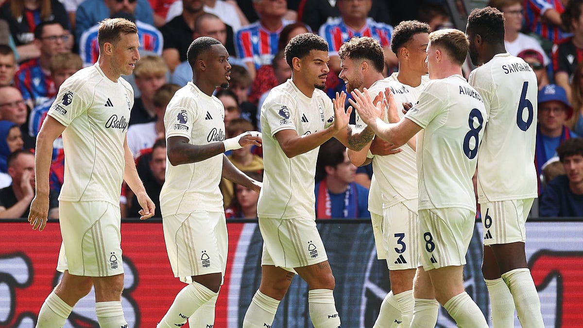Forest celebrate Hudson-Odoi's equaliser at Selhurst Park