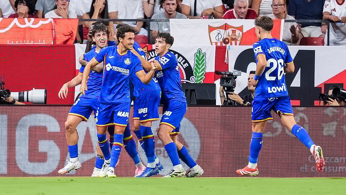 Adrian Liso celebrates his goal against Sevilla.