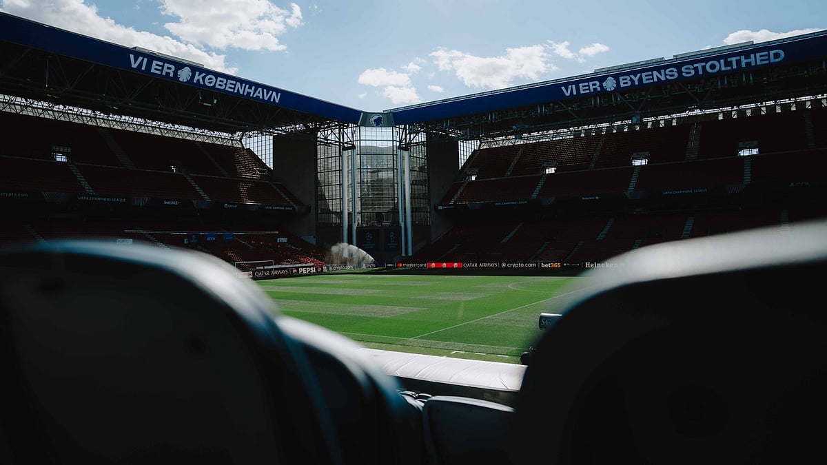 | Photo: X/FCKobenhavn : Copenhagen's stadium Parken ahead of the UEFA Champions League playoff 2nd leg match.