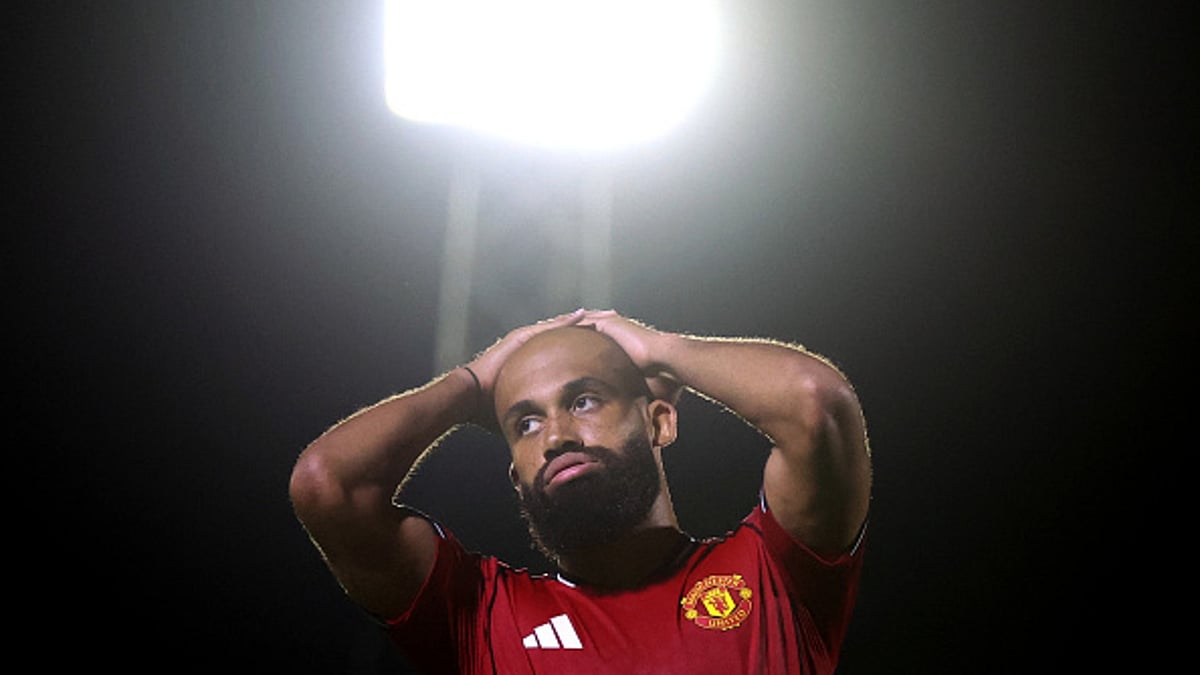 Grimsby Town vs Manchester United, EFL Cup 2025-26: Bryan Mbeumo reacts after the loss.