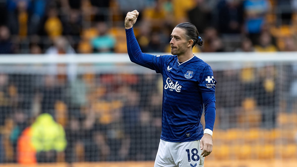 Jack Grealish in action for Everton against Wolves.