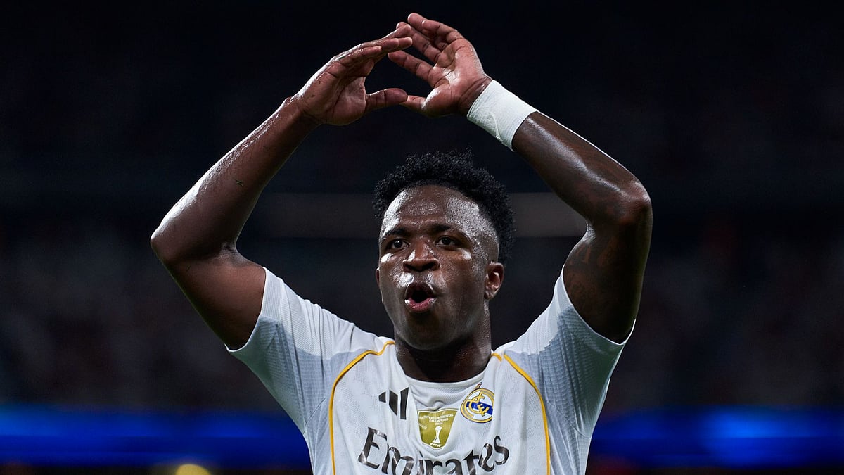 Vinicius celebrates his winner