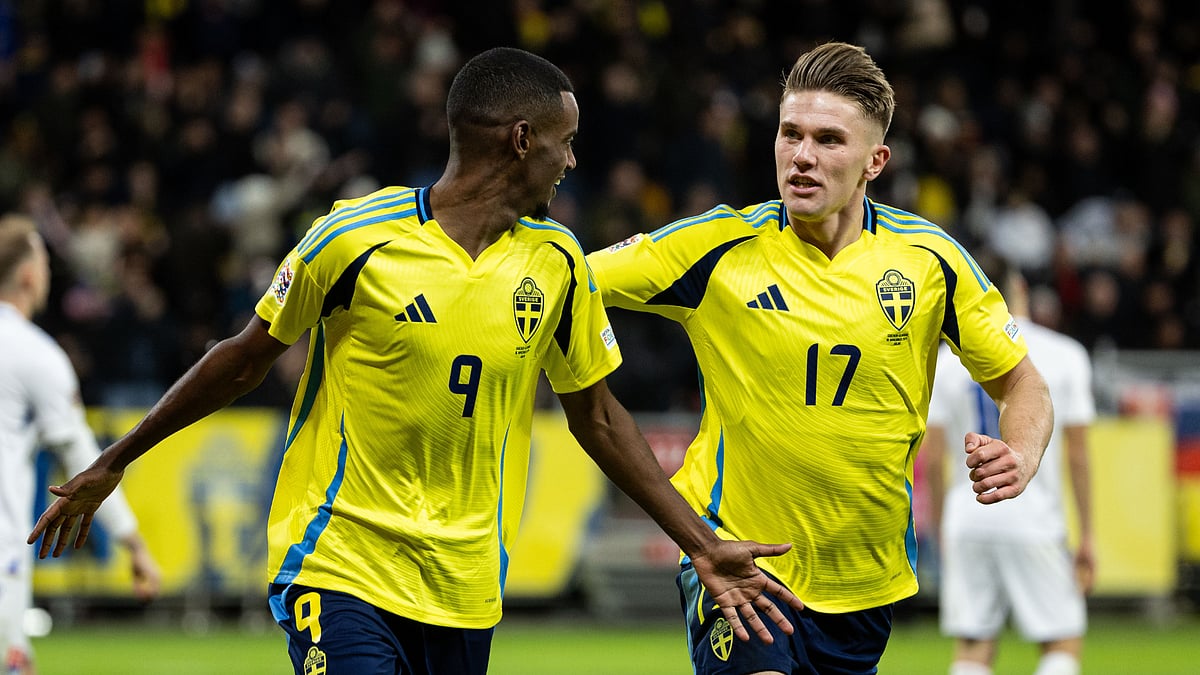 Alexander Isak and Viktor Gyokeres in action for Sweden