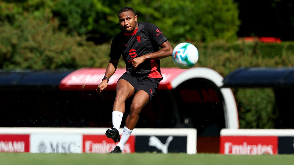 Christopher Nkunku in training for AC Milan.