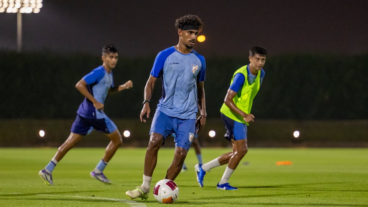 | Photo: X/IndianFootball : India vs Qatar Preview, AFC U23 Asian Cup 2026 Qualifiers: India U23 players in training ahead of the match.