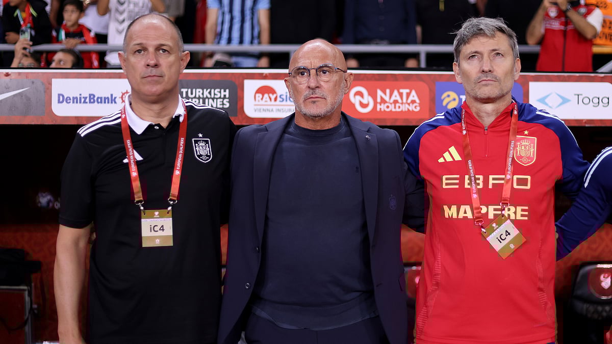 Spain boss Luis de la Fuente during Spain's win over Turkiye
