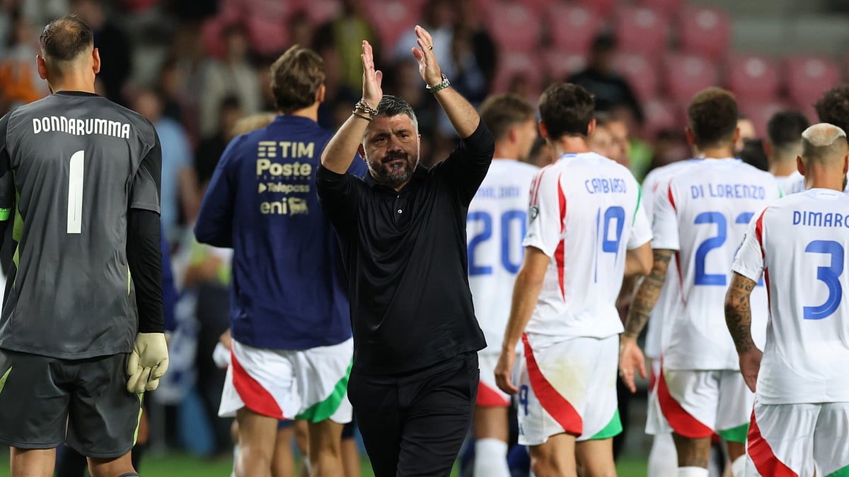Italy head coach Gennaro Gattuso during a match.
