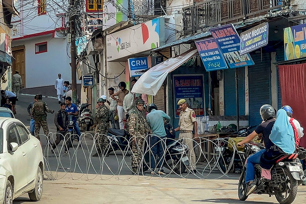 | Photo: PTI : Security heightened in Doda