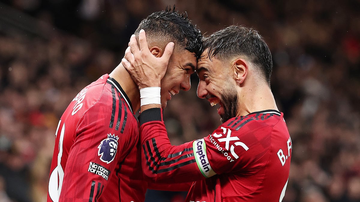 Manchester United goalscorers Casemiro and Bruno Fernandes