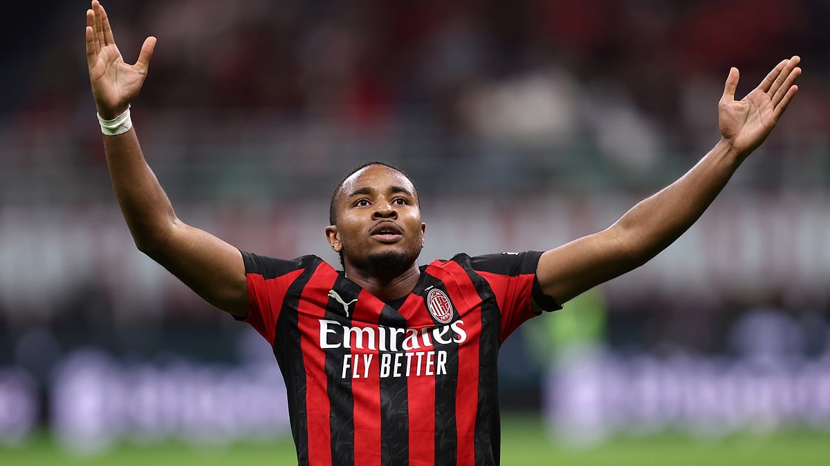 Christopher Nkunku celebrates his maiden Milan goal