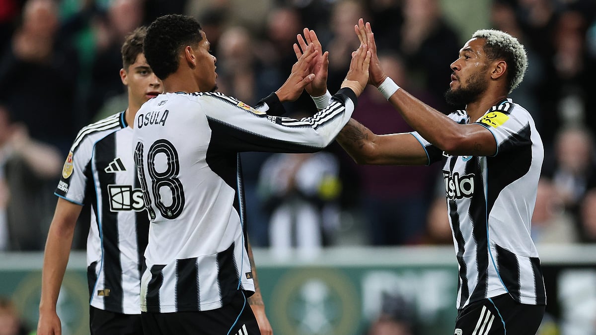 Newcastle United's goalscorers William Osula and Joelinton