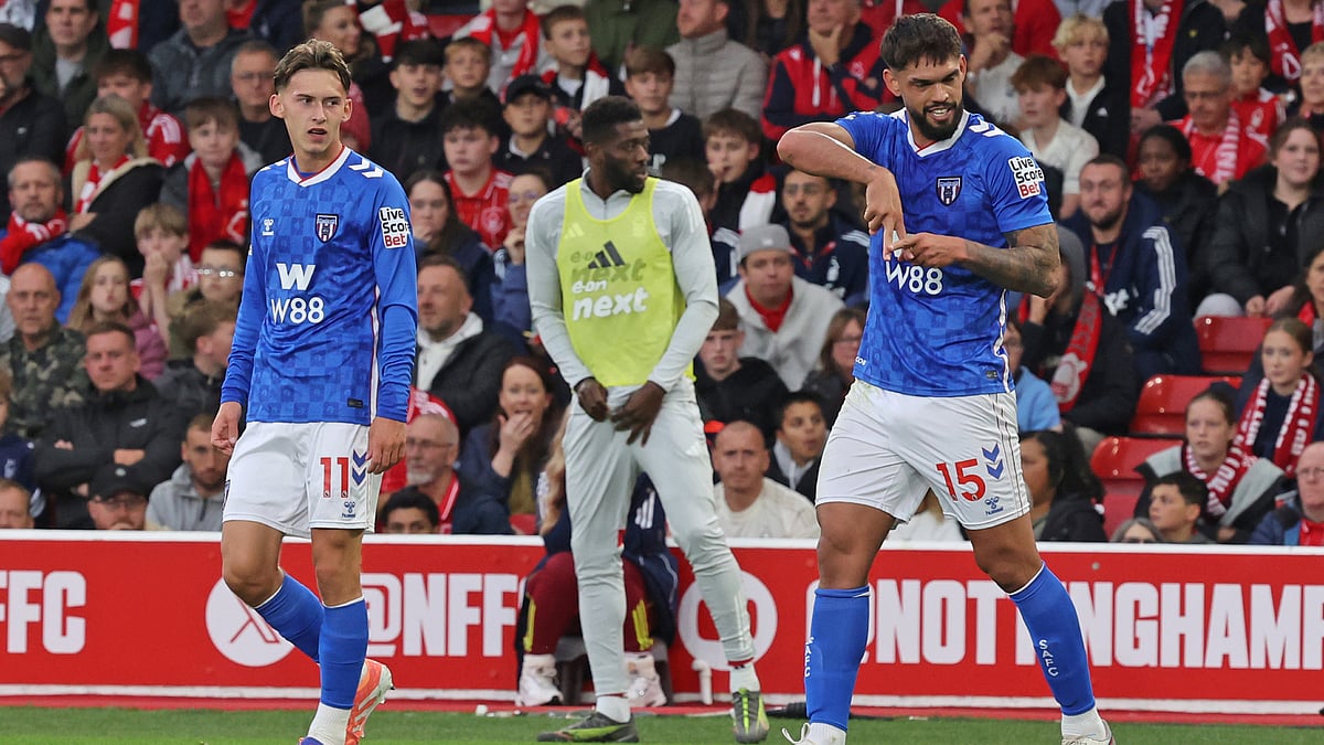 Omar Alderete celebrates after scoring against Nottingham Forest