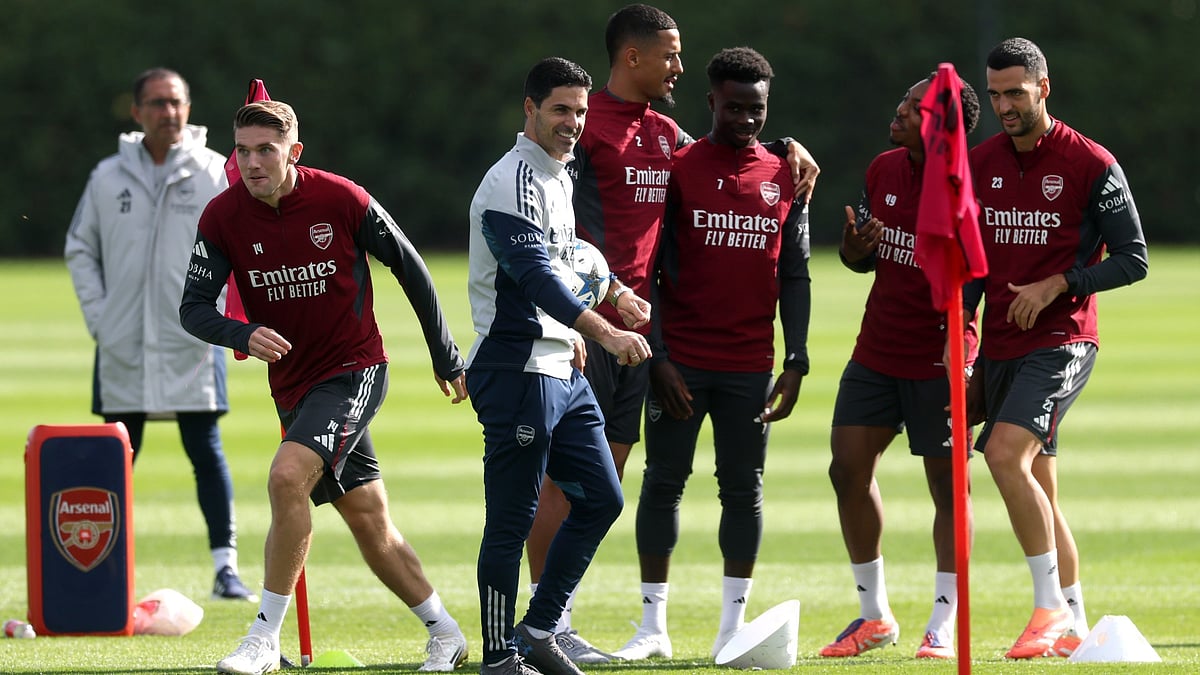 Arsenal prepare for their Champions League match against Olympiacos