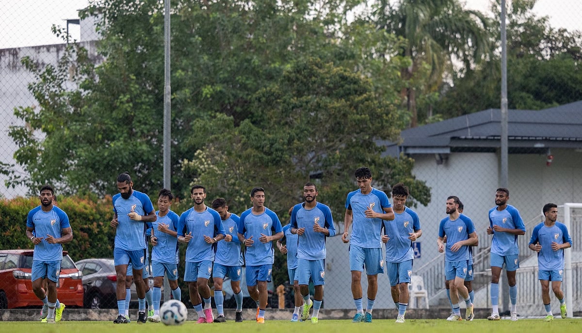 X/IndianFootball : The Indian football team in training ahead of their fixture against Singapore.
