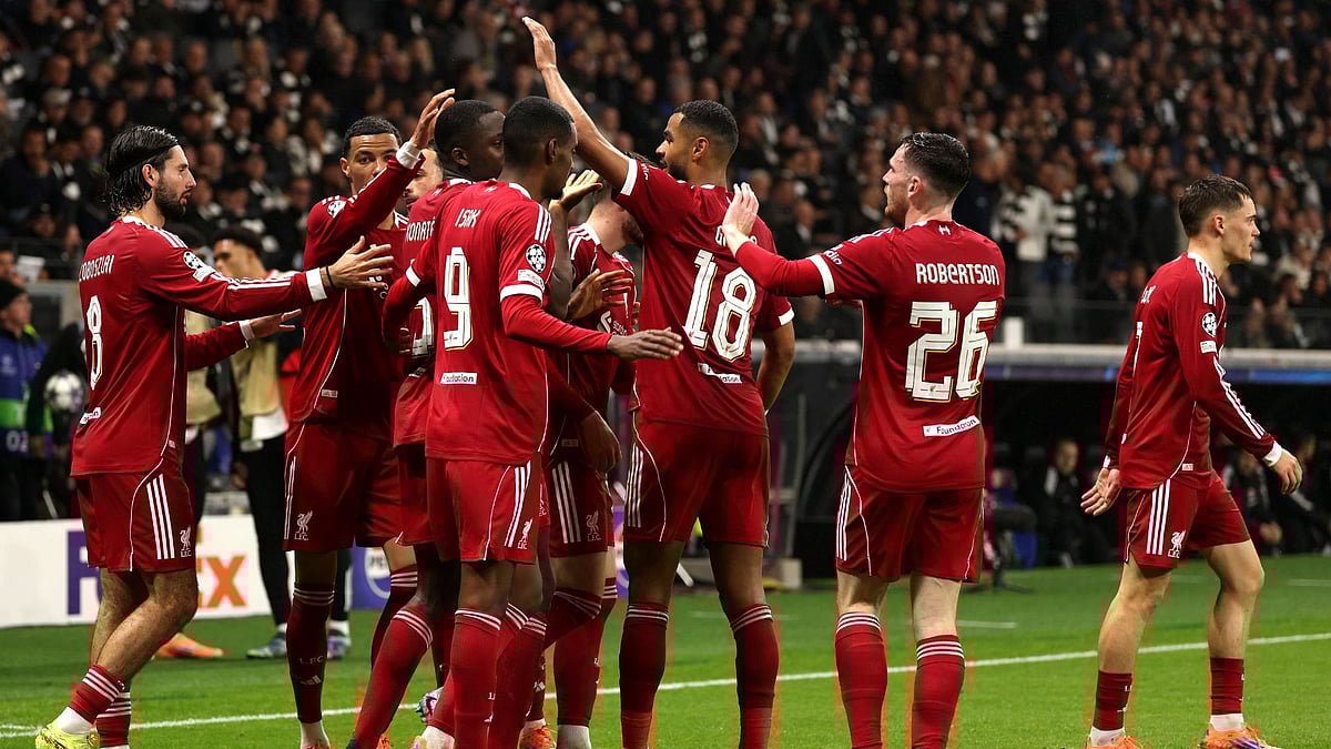 Liverpool celebrate against Eintracht