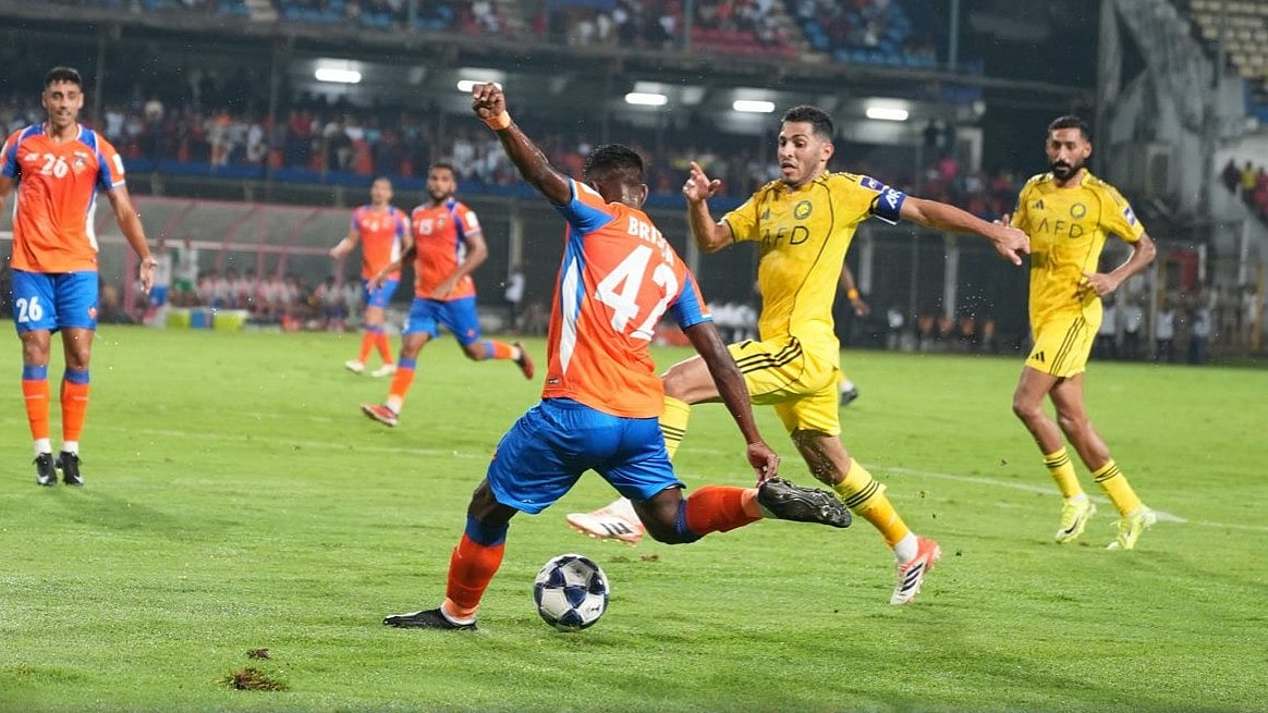 Photo: X/FC Goa : FC Goa Vs Al-Nassr Highlights, AFC Champions League Two: Brison Fernandes scores for the Gaurs in Fatorda.