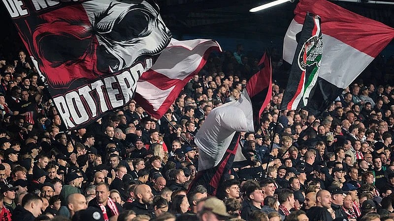 AP : Fans cheer prior to the Europa League match between Feyenoord and Aston Villa at the Feyenoord "De Kuip" stadium in Rotterdam, Netherlands.