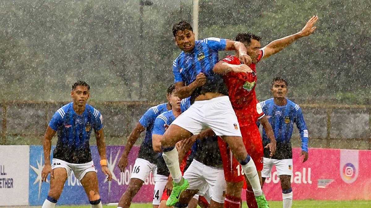 Photo: X/Indian Football : NorthEast United Vs Inter Kashi Highlights, AIFF Super Cup: Action from the Group B clash in Bambolim.
