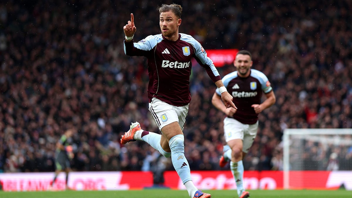 Matty Cash celebrates for Aston Villa