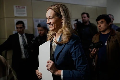 AP : New Jersey gubernatorial candidate Mikie Sherrill votes in Montclair, N.J., Tuesday, Nov. 4, 2025.