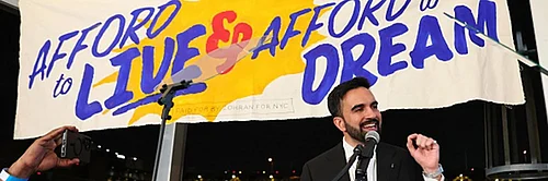 | Photo: Michael M. Santiago/Getty Images : New York Mayor-elect Zohran Mamdani delivers victory speech on November 4 EST
