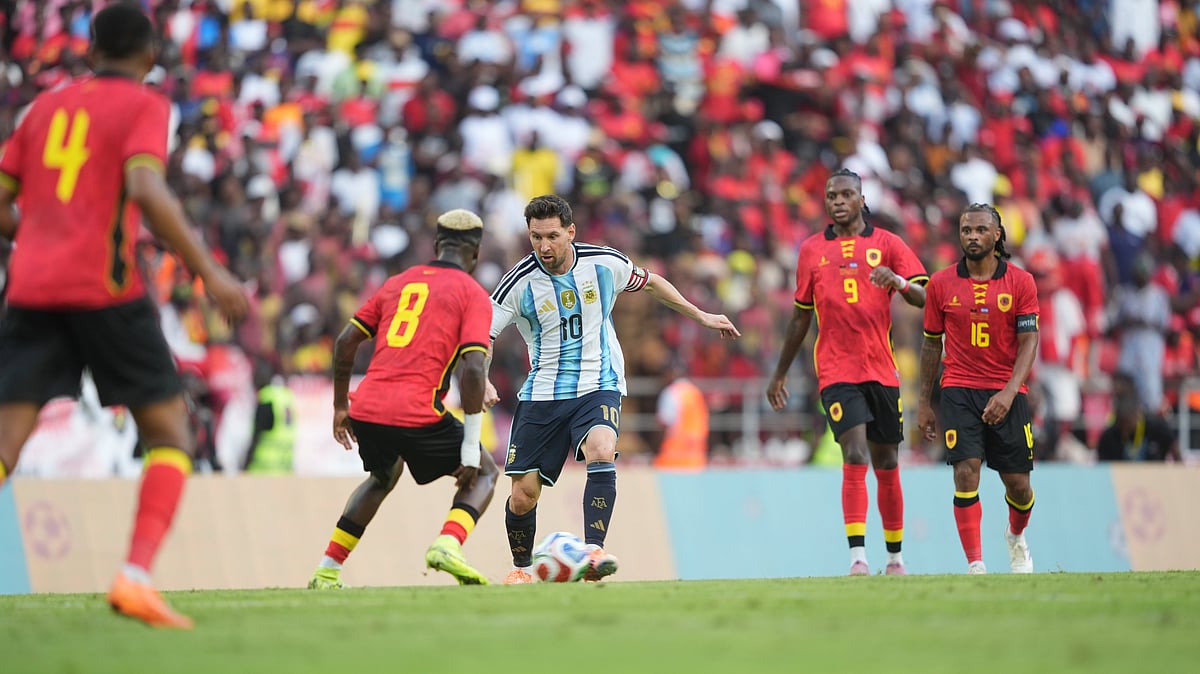 Photo: X/Seleccion Argentina : Argentina Vs Angola Highlights, International Friendly: Lionel Messi in action during the match. 