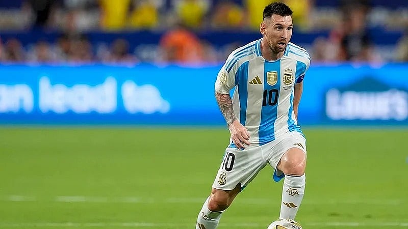 | Photo: AP : File photo of Lionel Messi in action for Argentina.