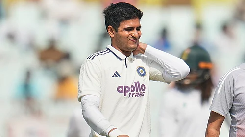 AP : Indias captain Shubman Gill reacts as he leaves the field after getting retired hurt on the second day of the first Test between India and South Africa in Kolkata.