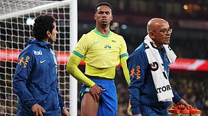 Gabriel Magalhaes limps off against Senegal