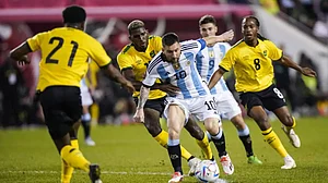 File Photo : Lionel Messi's two goals for Argentina against Jamaica made it nine goals in his past three games for the national team, taking his international tally to 90.
