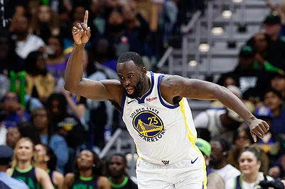 | Photo: AP/Butch Dill : Golden State Warriors forward Draymond Green reacts after a basket against the New Orleans Pelicans during the third quarter of an NBA basketball game in New Orleans.