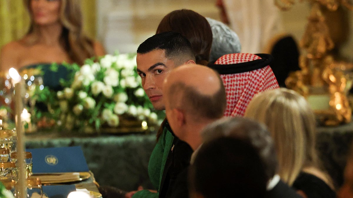 AP : Cristiano Ronaldo (in picture) during the White House dinner