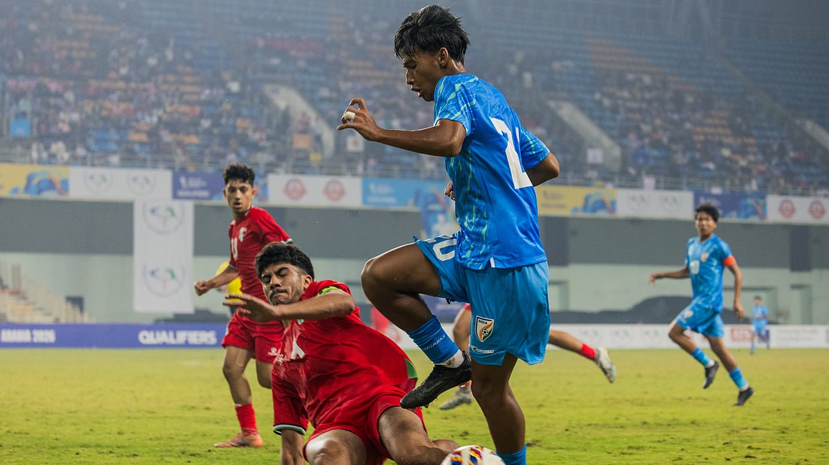 AIFF Media : Action from the India vs Palestine, AFC U17 Asian Cup 2026 Qualifiers match in Ahmedabad.