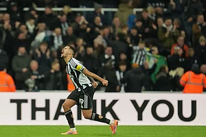 | Photo: AP/Jon Super : Newcastle's Bruno Guimaraes reacts after a Premier League soccer match between Newcastle United and Manchester City in Newcastle, England.